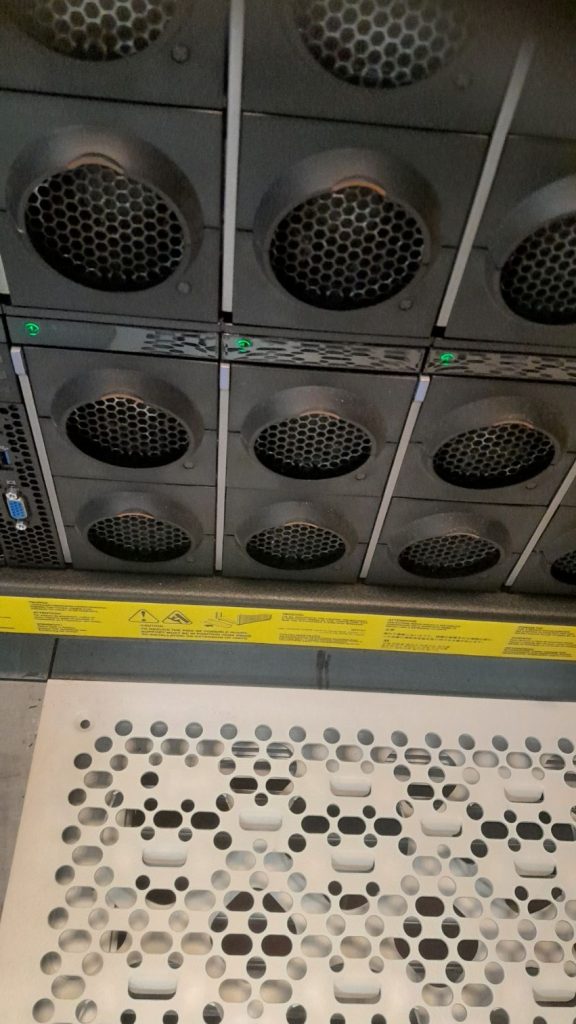Dust contamination on Data Centre equipment cooling fans before cleaning