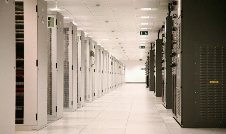 Data hall containing server cabinets and IT infrastructure
